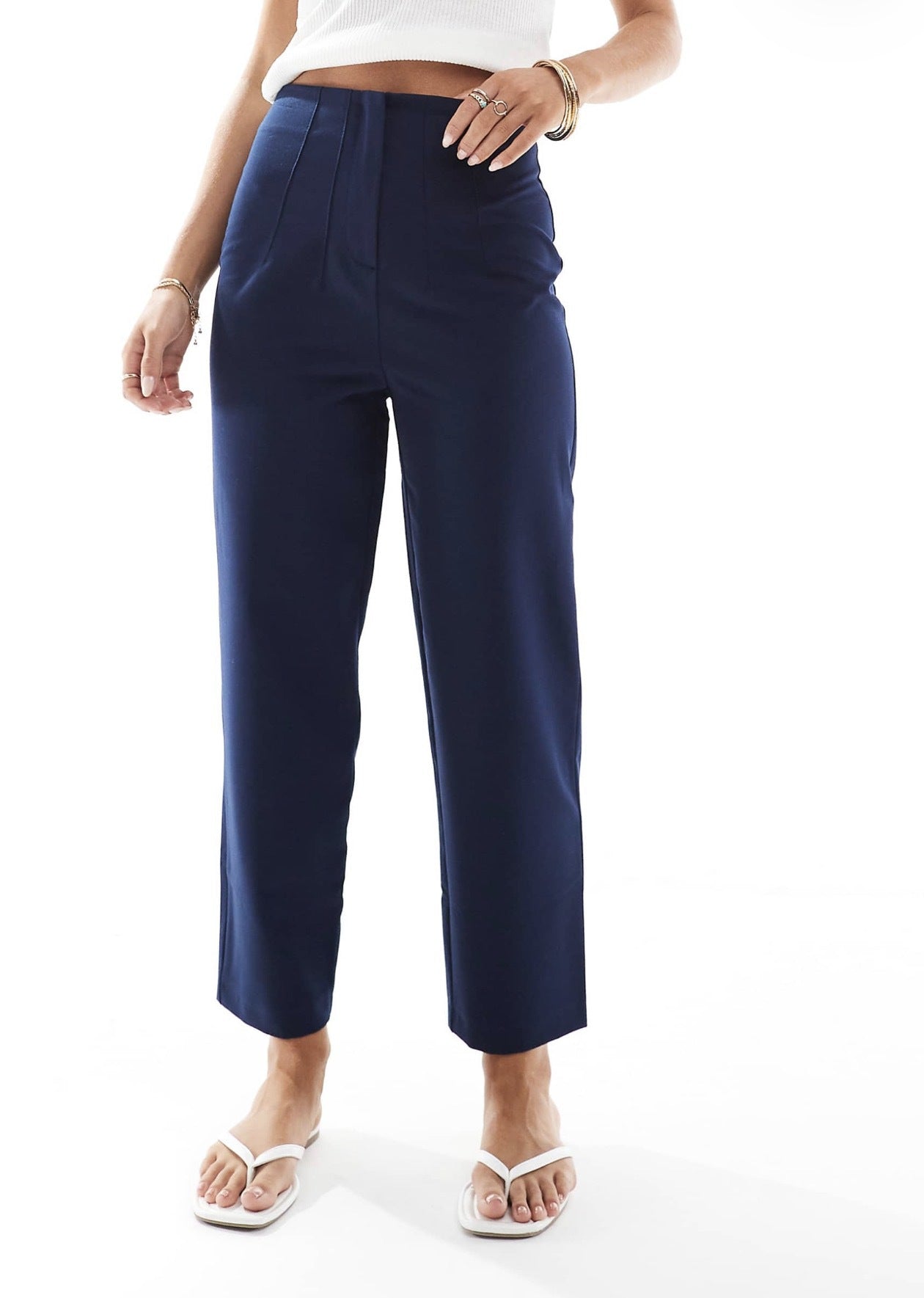 Women's High Waist Straight Leg Stretch Ankle Dress Pants