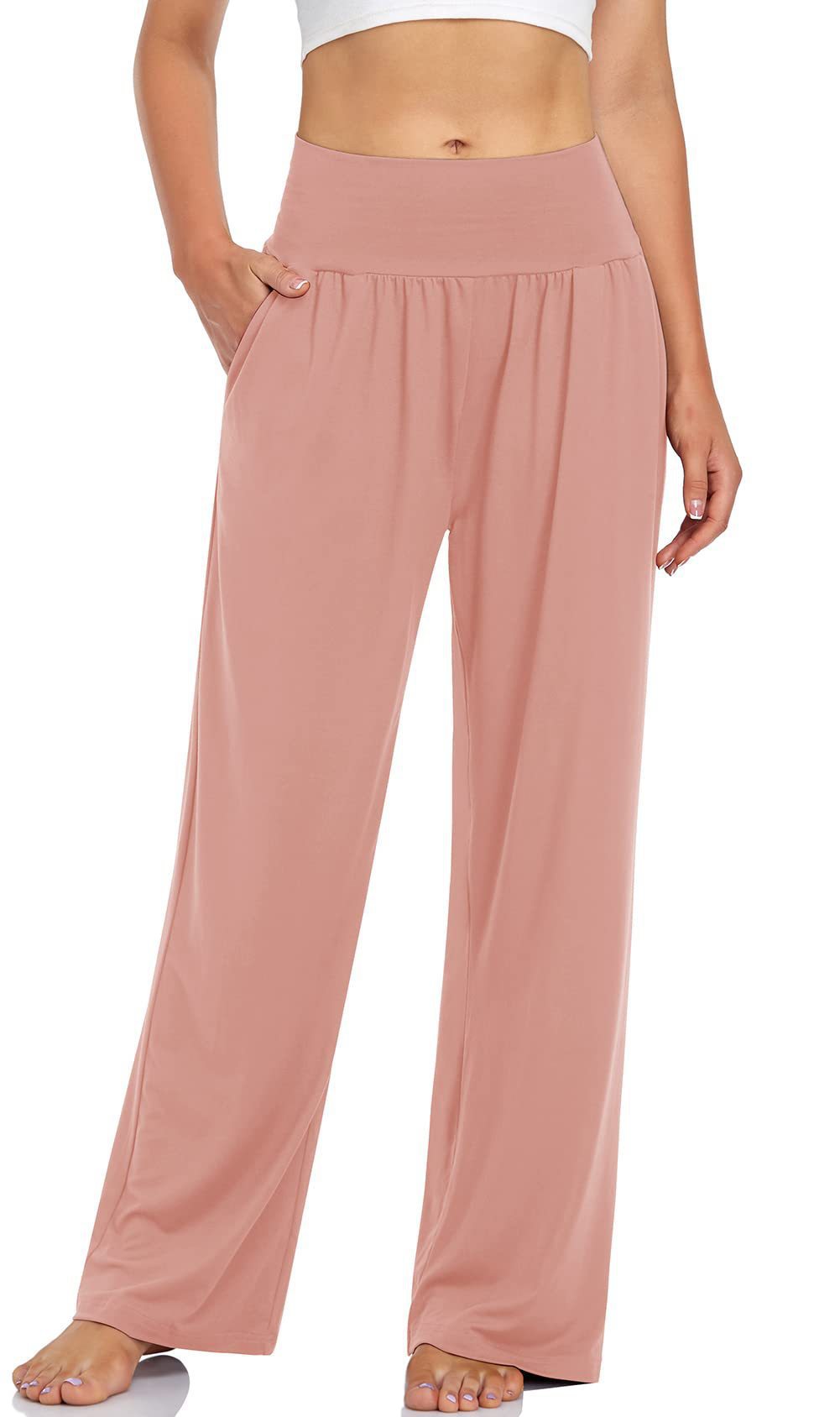 Women's High Waisted Wide Leg Yoga Pants with Pockets