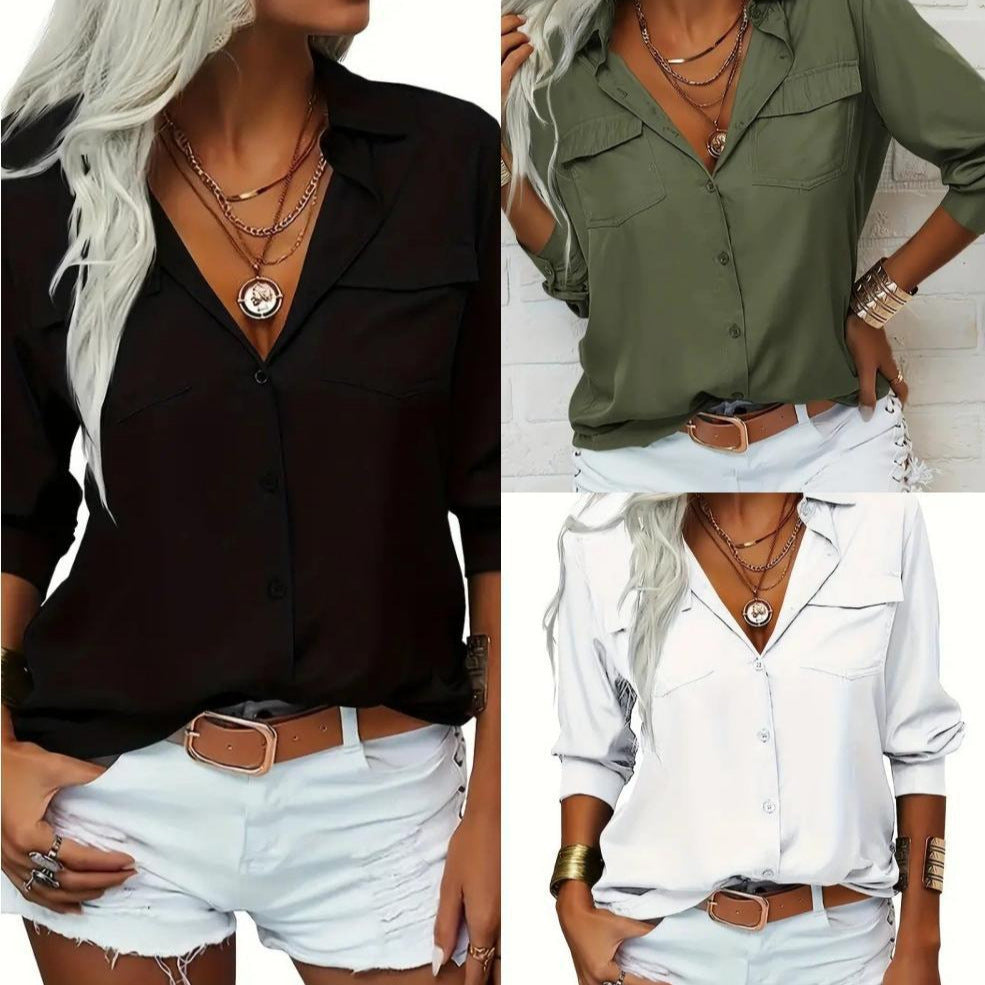 Women's Oversized Button Down Shirt Long Sleeve Collared