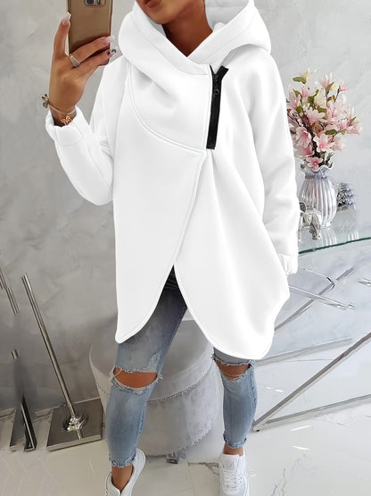 Women's Oversized Fleece Zip Hoodie Sweatshirt