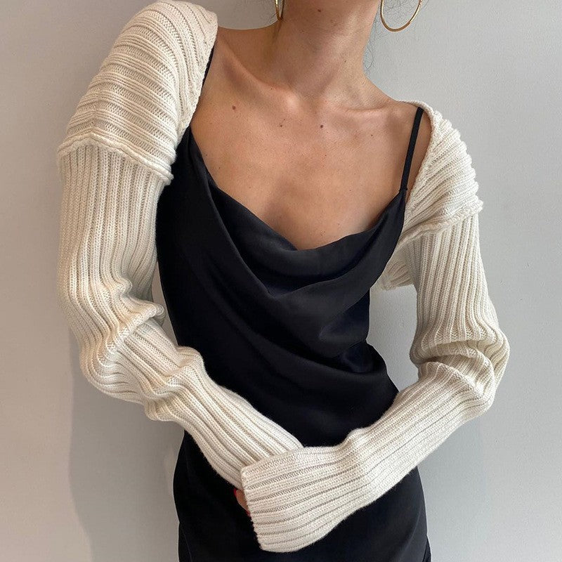 Women's Cropped Knit Shrug Cardigan Long Sleeve Open Front