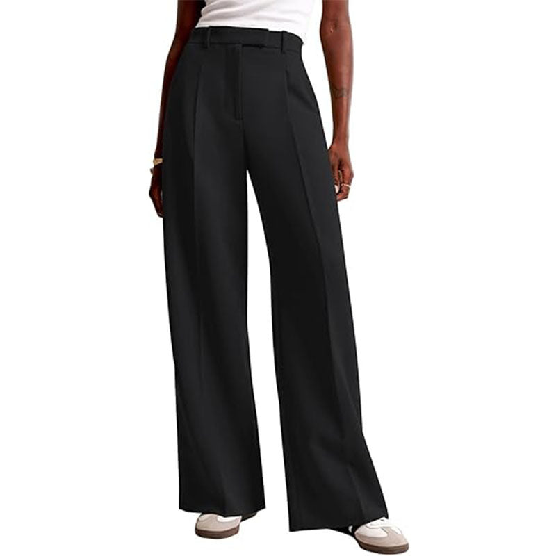 Women's High-Waisted Wide-Leg Pants – Elegant Business Trousers