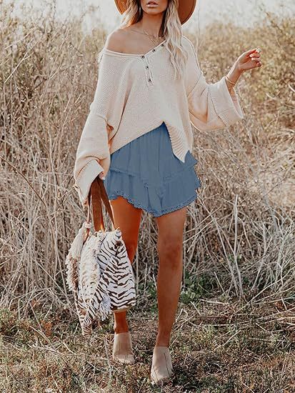 Women’s High Waist Tiered Ruffle Mini Skirt