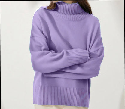 Women's Chunky Turtleneck Sweater Cozy Knit Pullover