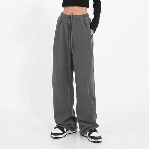 High Waist Drawstring Wide Leg Lounge Pants