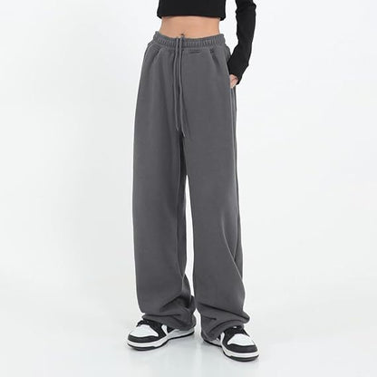 High Waist Drawstring Wide Leg Lounge Pants