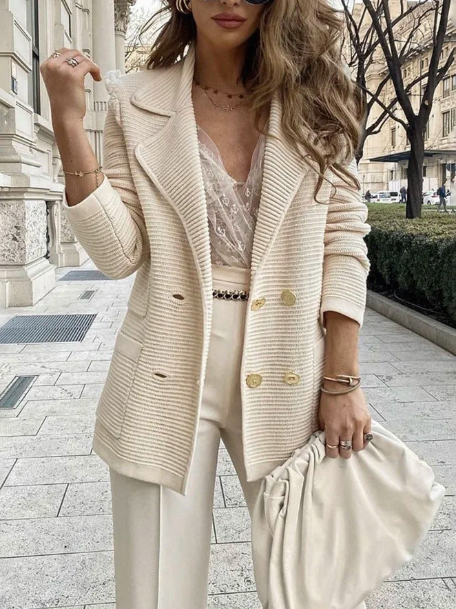 Women's Corduroy Blazer Lapel Button Front