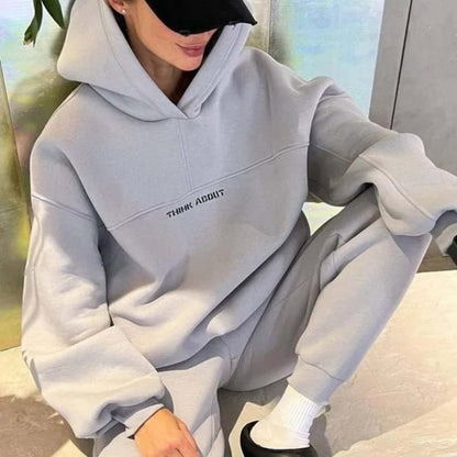 Women Graphic Hoodie Joggers Set Streetwear Lounge