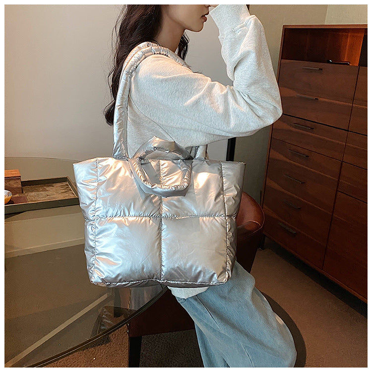 Light Down Cotton Padded Shoulder Padding Tote Bag