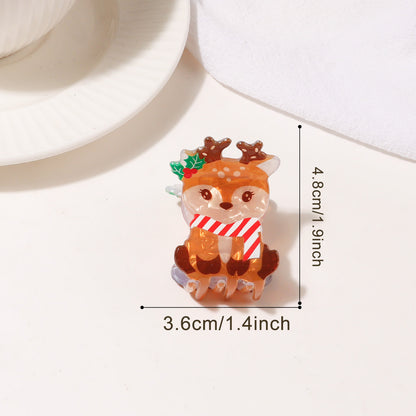Christmas Hair Claw Clips Santa Reindeer Tree