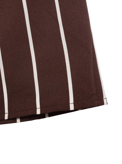 Brown Striped Sleeveless V Neck Romper Chic Summer Playsuit