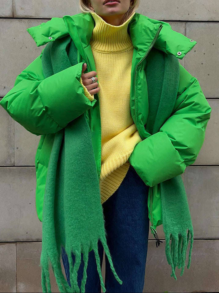 Women's Oversized Puffer Jacket Stand Collar Ultra Thick