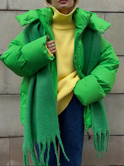 Women's Oversized Puffer Jacket Stand Collar Ultra Thick