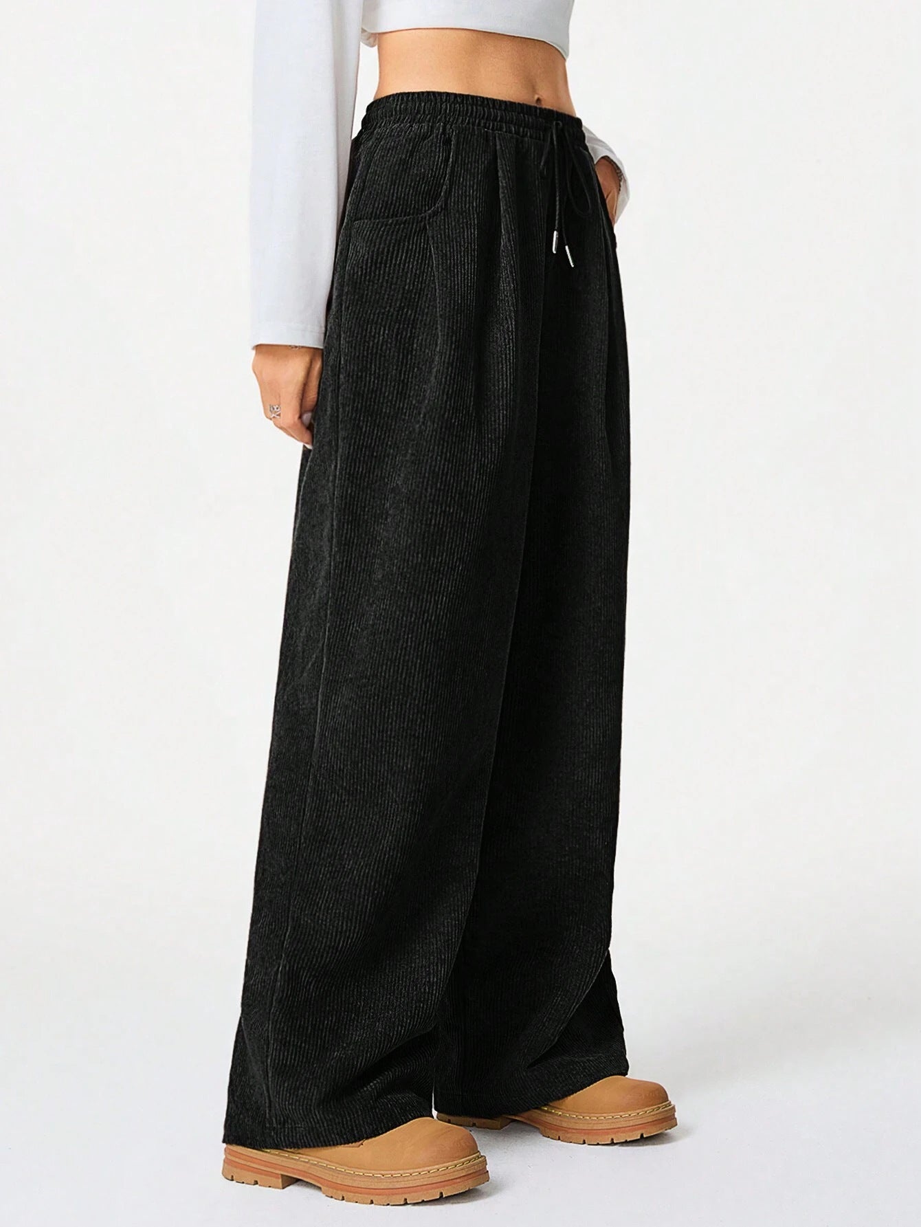 Women's High Waist Wide Leg Drawstring Casual Lounge Pants