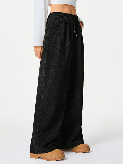 Women's High Waist Wide Leg Drawstring Casual Lounge Pants