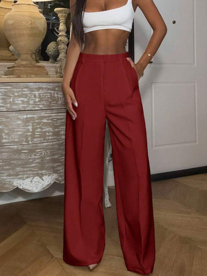 High Waisted Wide Leg Dress Pants Casual Work Trousers