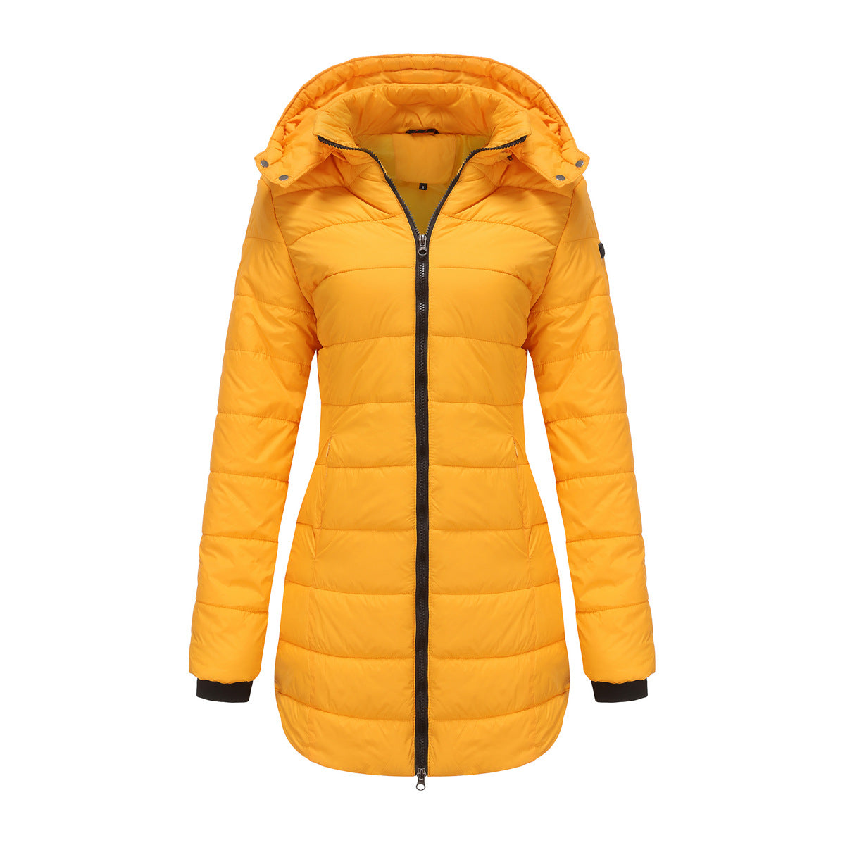 Women's Long Puffer Coat Removable Hood Winter Jacket