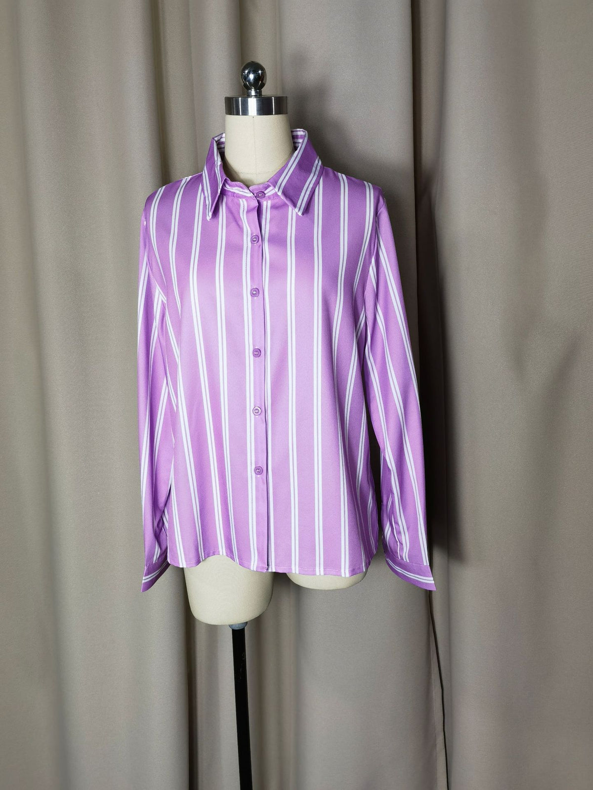 Women's Striped Long Sleeve Business Casual Shirt