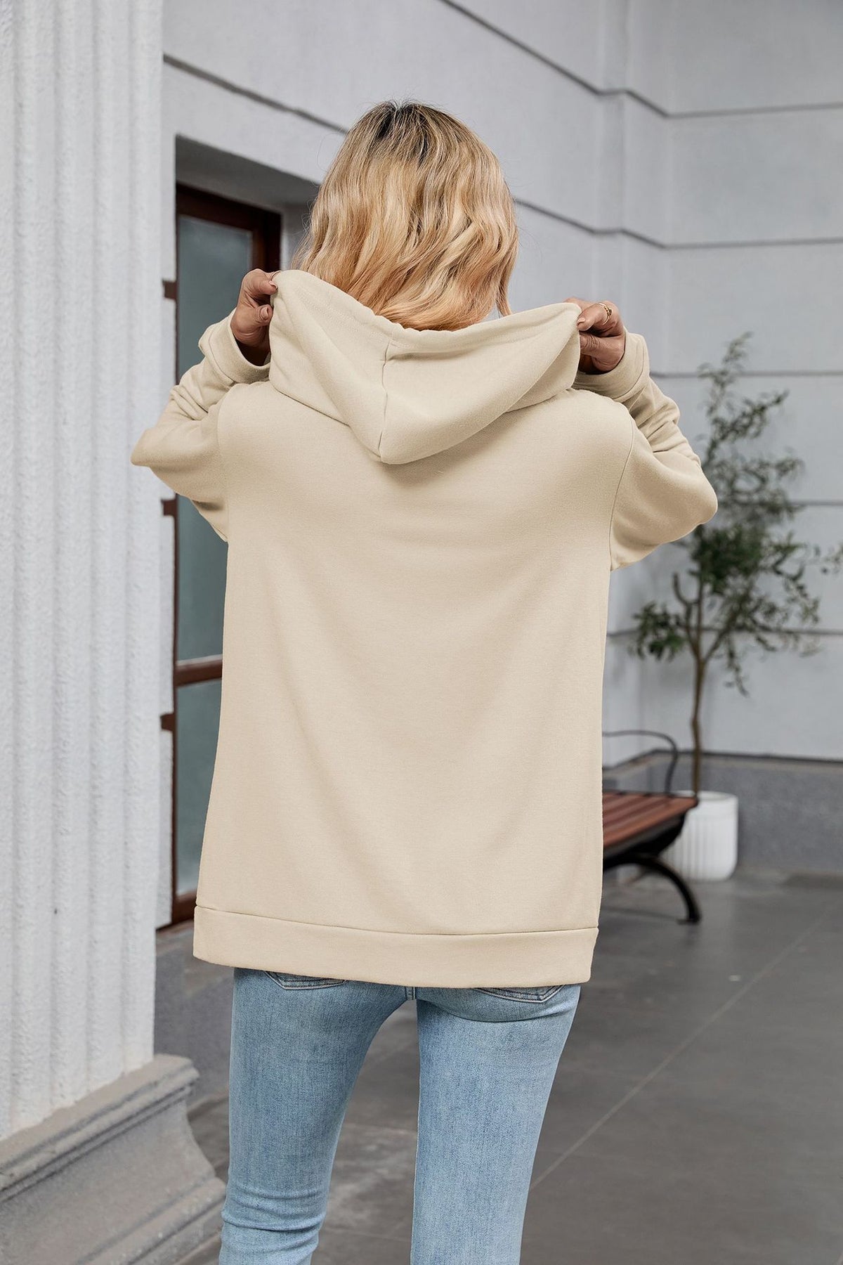 Women's Oversized Zip Up Hoodie Jacket with Pockets