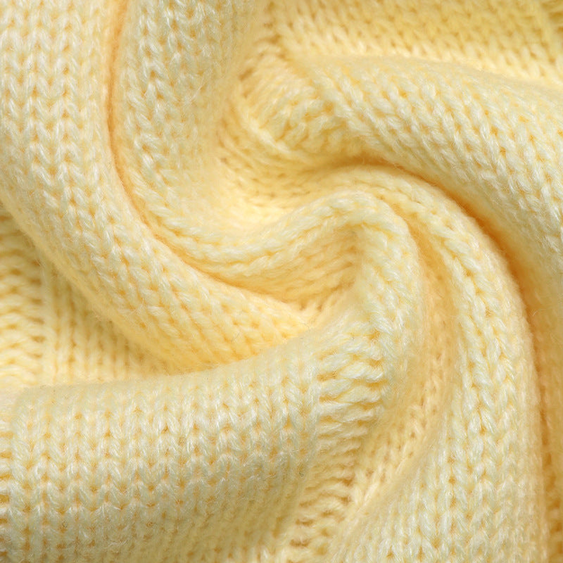 Solid Ribbed Knit Cardigan Button Front Crew Neck Sweater