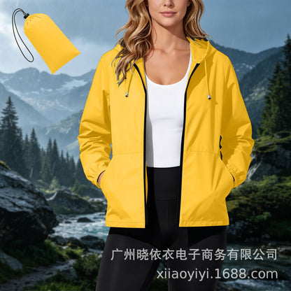 Women's Packable Hooded Waterproof Rain Jacket