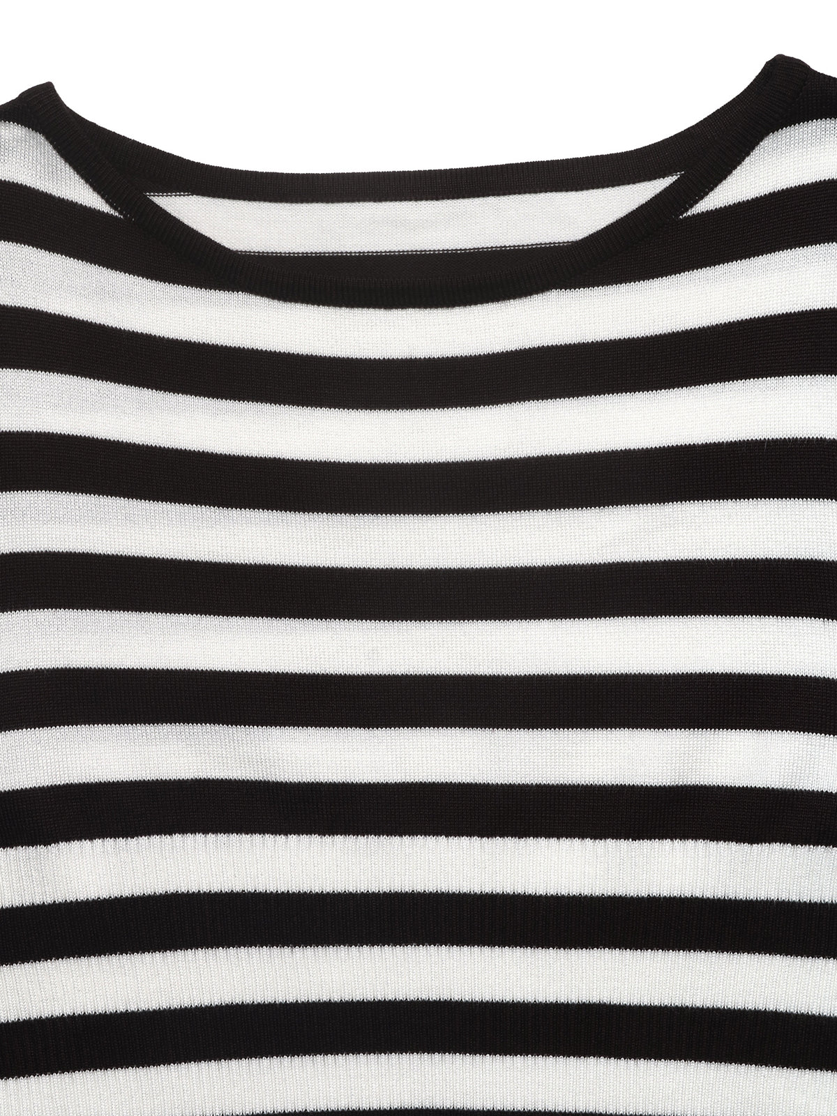 Women's Striped Boat Neck Long Sleeve Knit Sweater