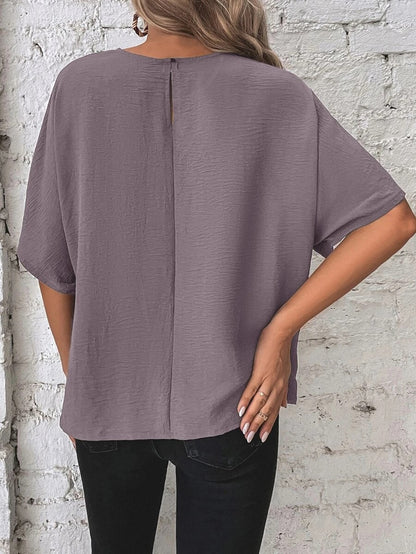 Casual Round Neck Knot Waist Tunic T-Shirt