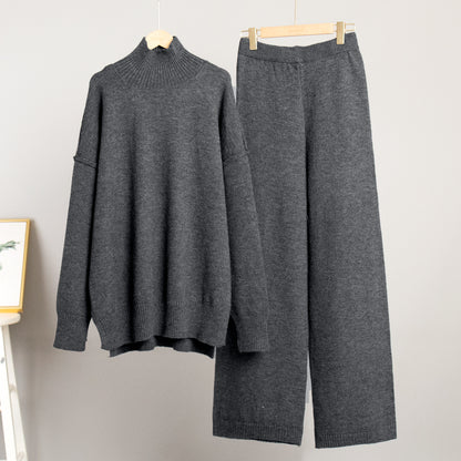 Women's Turtleneck Knit Sweater Set with Pants