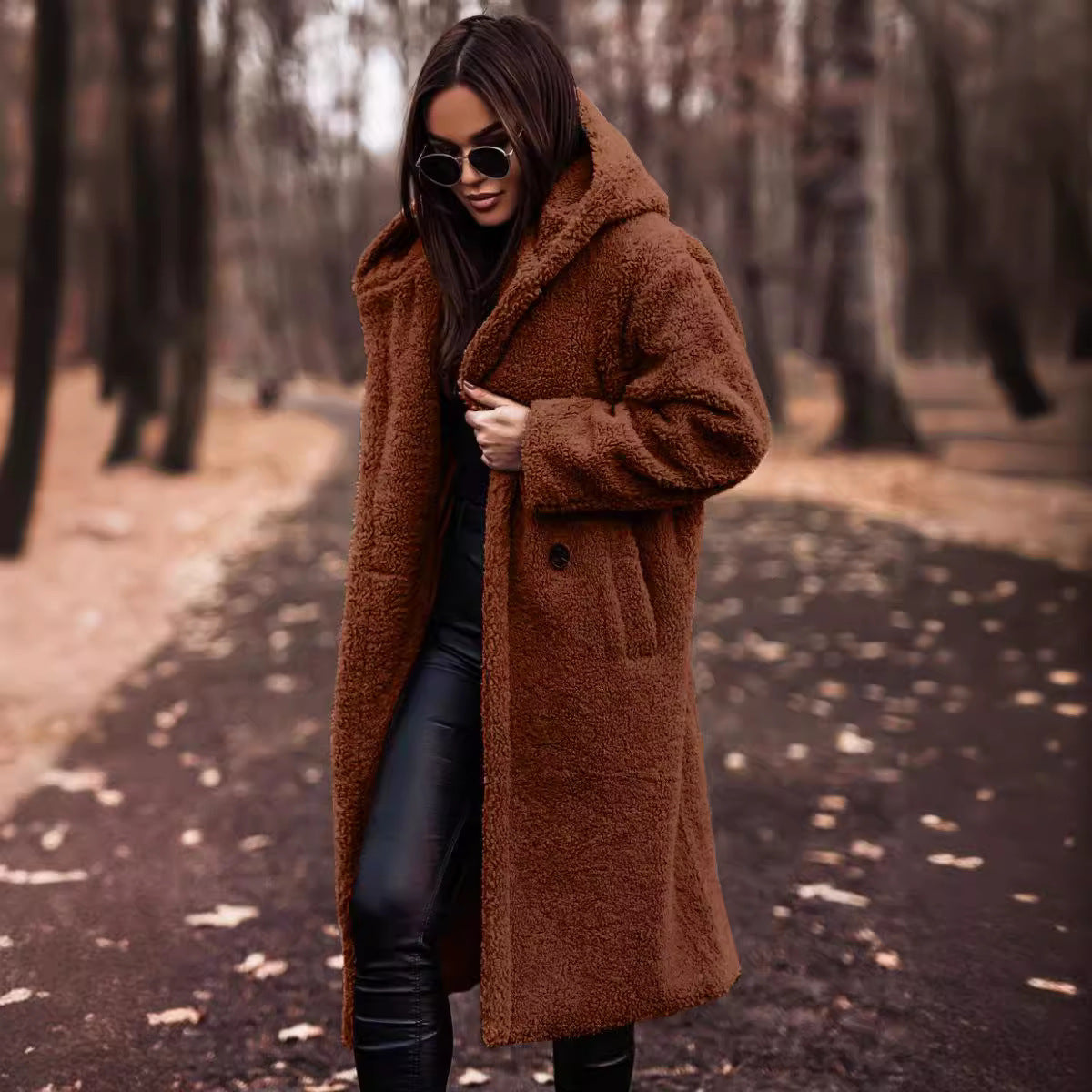 Women's Oversized Teddy Long Hooded Winter Coat