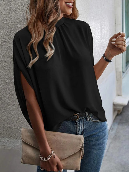 Fashion Abstract Print Dolman Sleeve Tunic Shirt