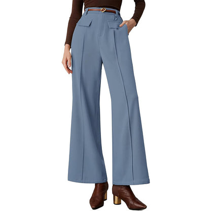 Women's High-Waist Wide-Leg Suit Pants – Elegant Business Trousers