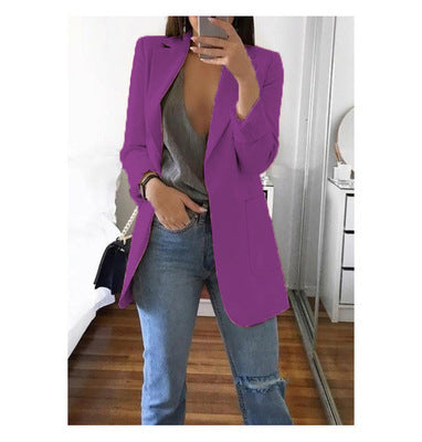 Womens Casual Blazer Long Sleeve Open Front Jacket