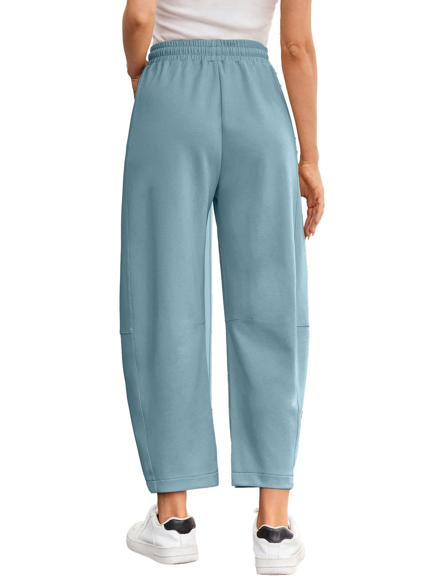 Drawstring Pocket Cropped Jogger Pants Casual Street Style
