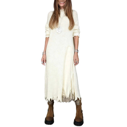 Women's Lace Maxi Slip Dress Cardigan Two Piece Set