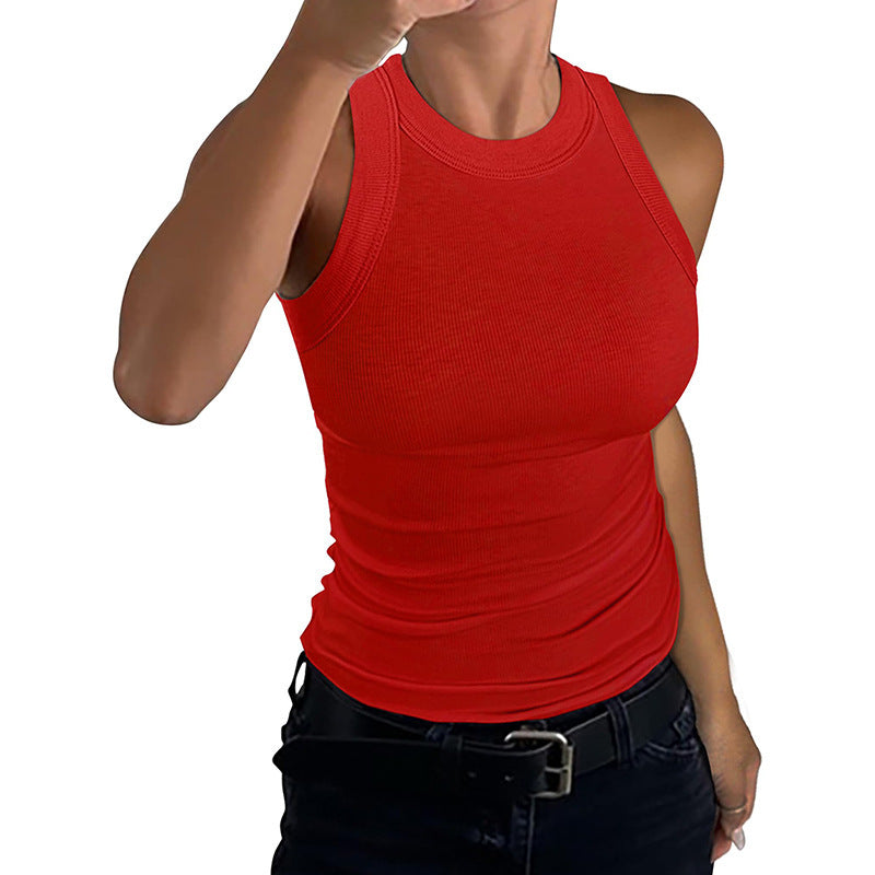 Women's Ribbed Racerback Tank Top Fitted Sleeveless Basic