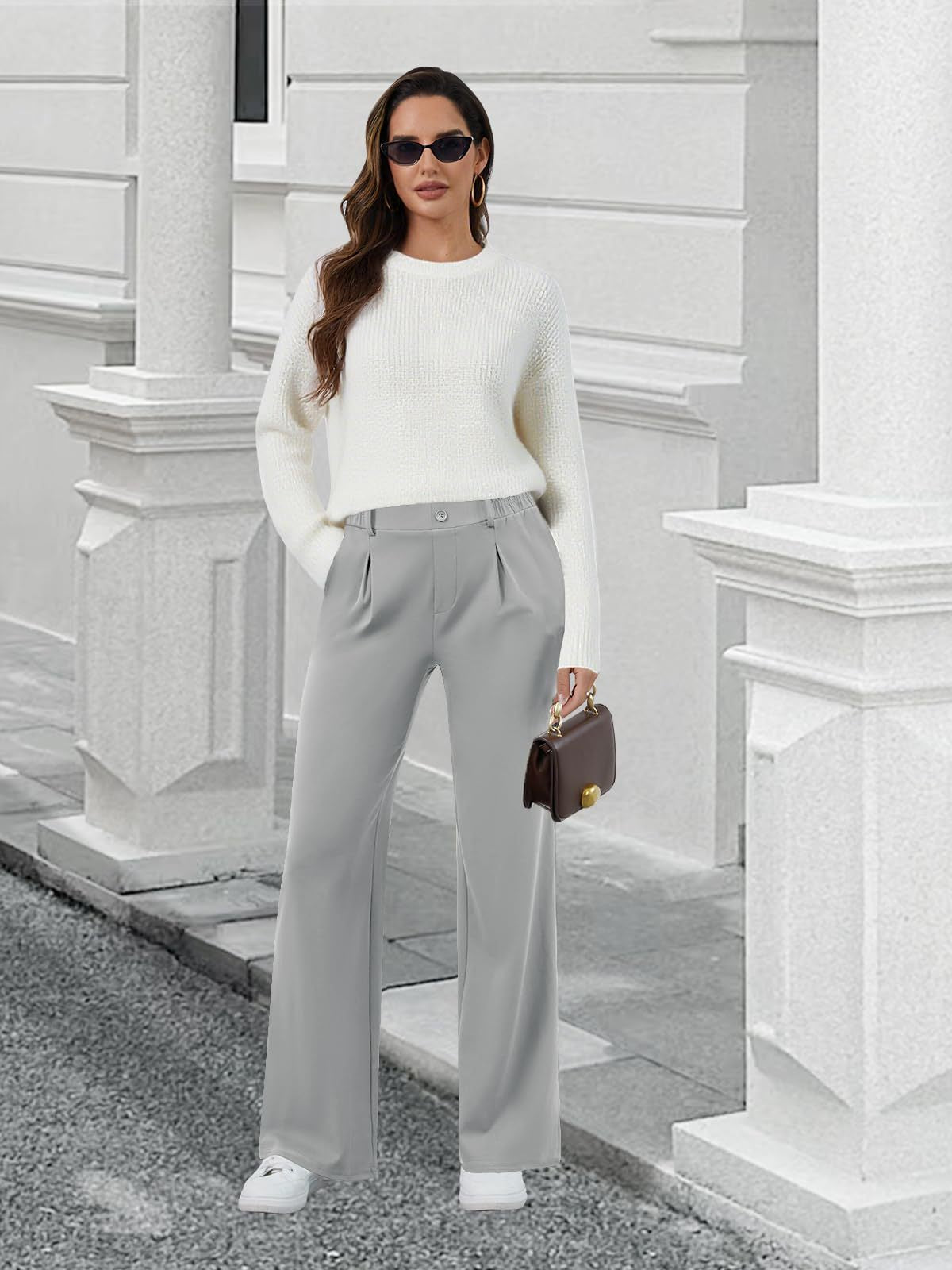 Women's High Waisted Wide Leg Work Pants Business Casual