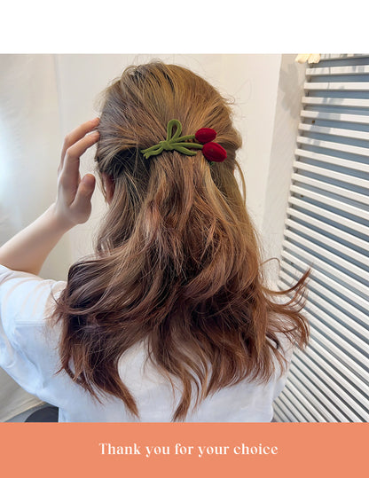 Velvet Tulip Claw Clips Pearl Hair Barrettes