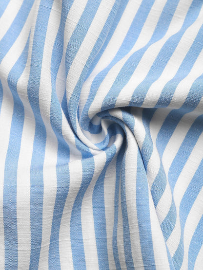 Striped Bow Detail Two Piece Shorts Set Resort Style