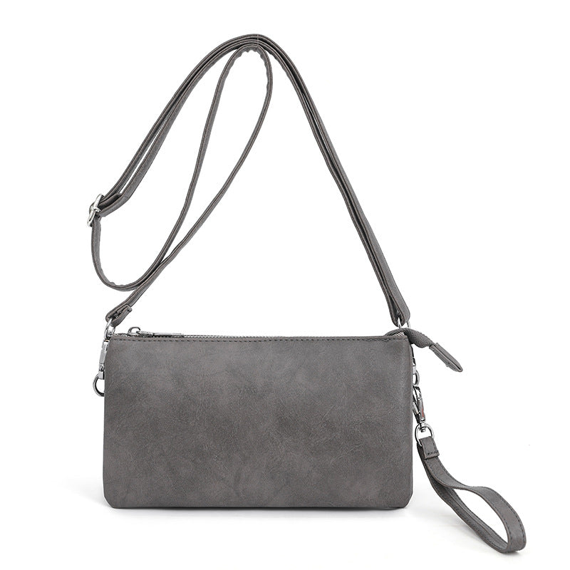 Envelope Style Crossbody Wallet Clutch with Zipper Closure