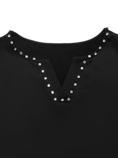 Ruched Lace Trim V Neck Long Sleeve Sexy Slim Fit Top