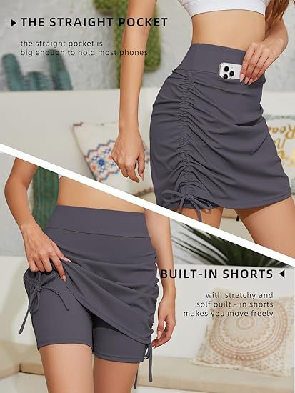 Women's High-Waist Drawstring Yoga Skirt – Summer Beach Sports Skirt