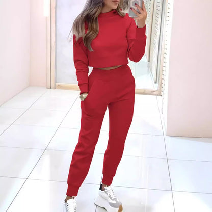 Women's Slim Fit Mock Neck Sweatsuit Jogger Set