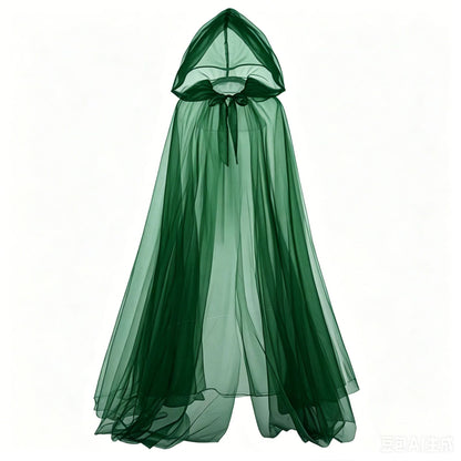 Hooded Chiffon Cape for Witch Halloween Costumes