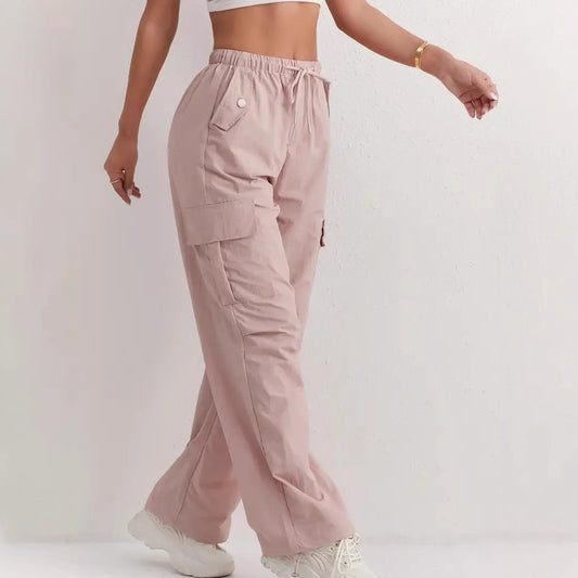 Women's High Waisted Cargo Pants Wide Leg Quick Dry Pockets