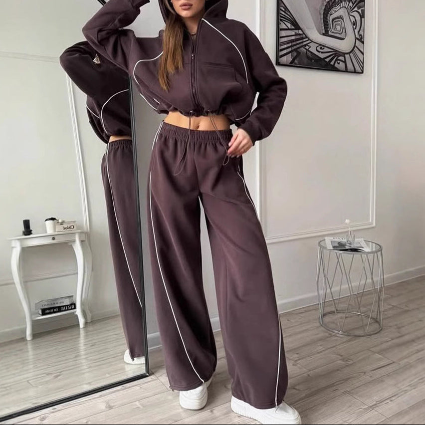 Women's 2 Piece Zip Hoodie Joggers Lounge Set