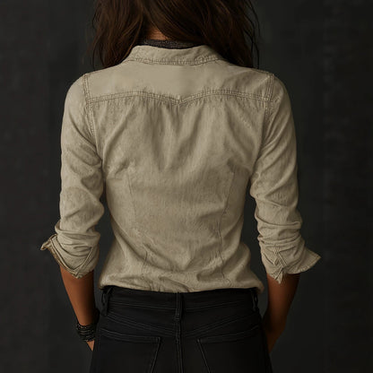 Women's Oversized Vintage Washed Button Down Shirt
