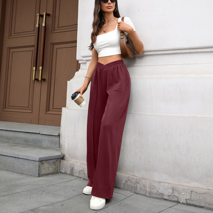 Women's Elastic Waist Wide Leg Pants Casual Loose Fit