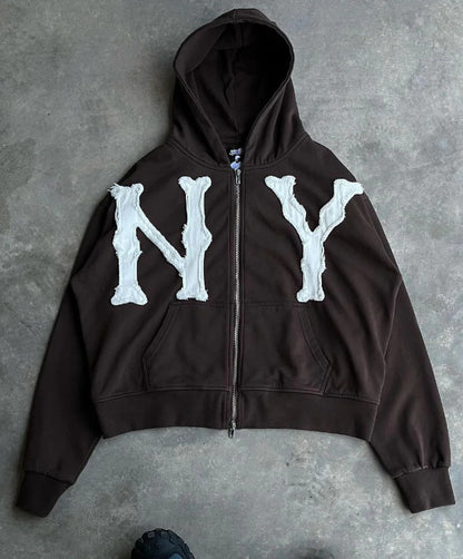 Unisex Oversized Chenille Zip-Up Hoodie