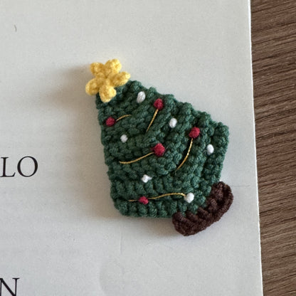 Handmade Crochet Xmas Hair Clips Holiday Barrettes Girls