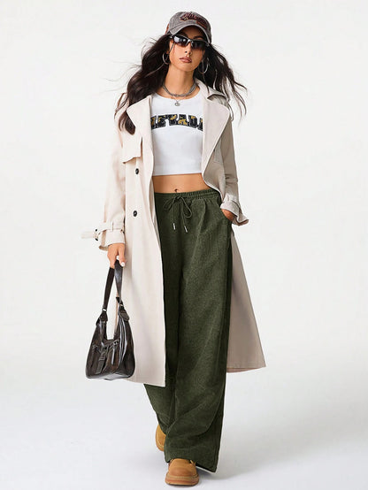 Women's High Waist Wide Leg Drawstring Casual Lounge Pants